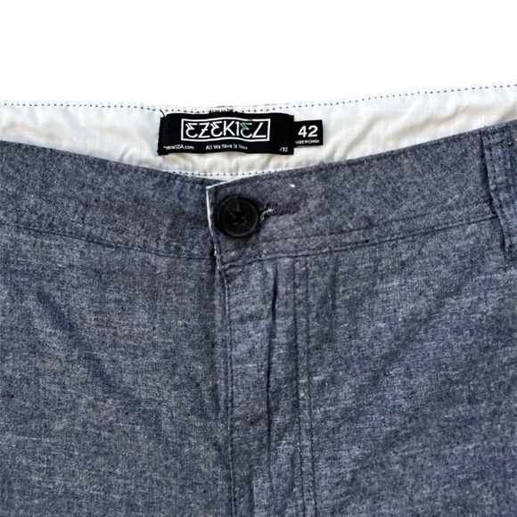 New Ezekiel Targaryen Blue Chambray Stitch Fix Cotton Shorts Sz. 42‎ - Picture 3 of 10